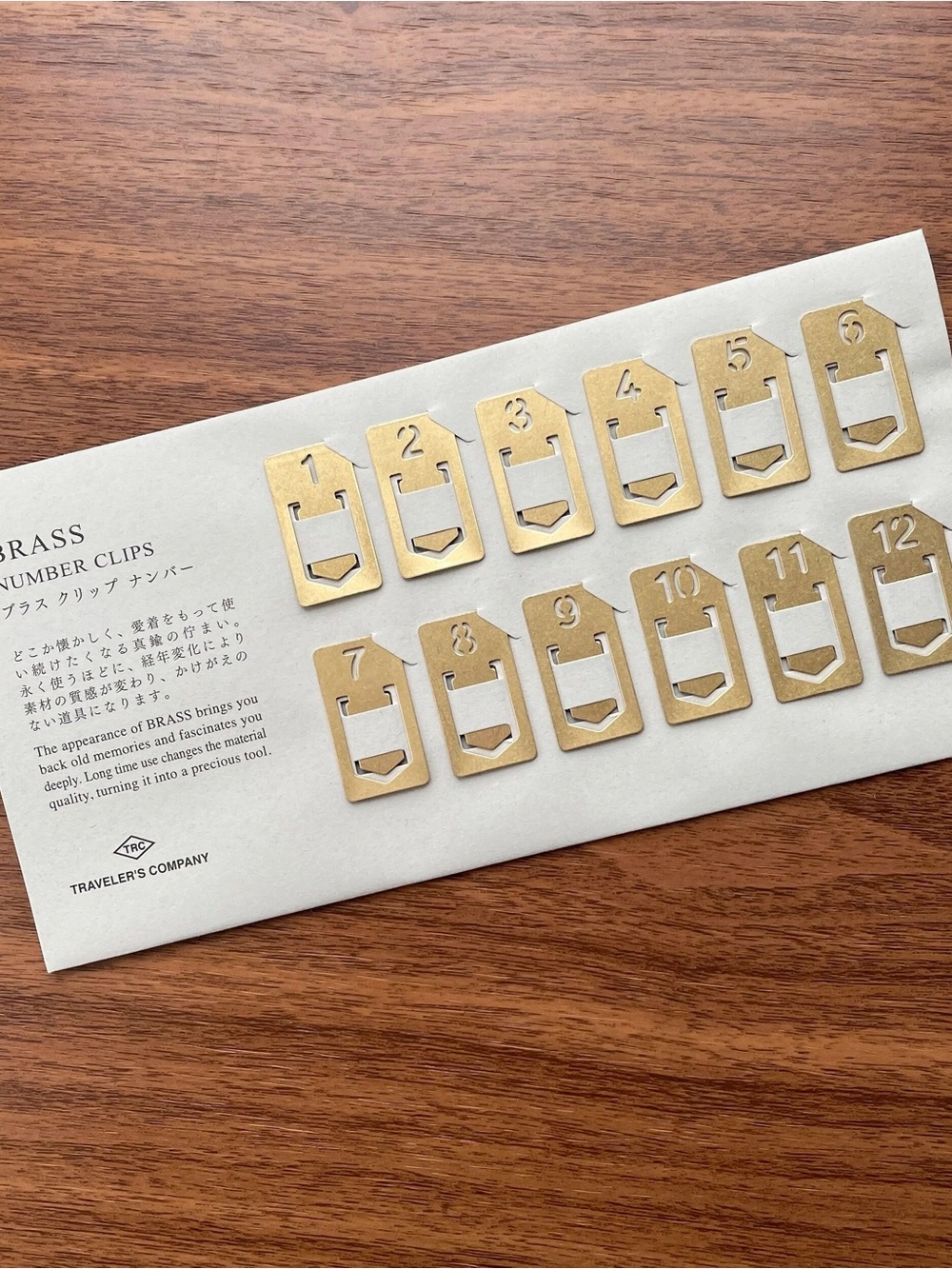 Brass Number Clips - Gold